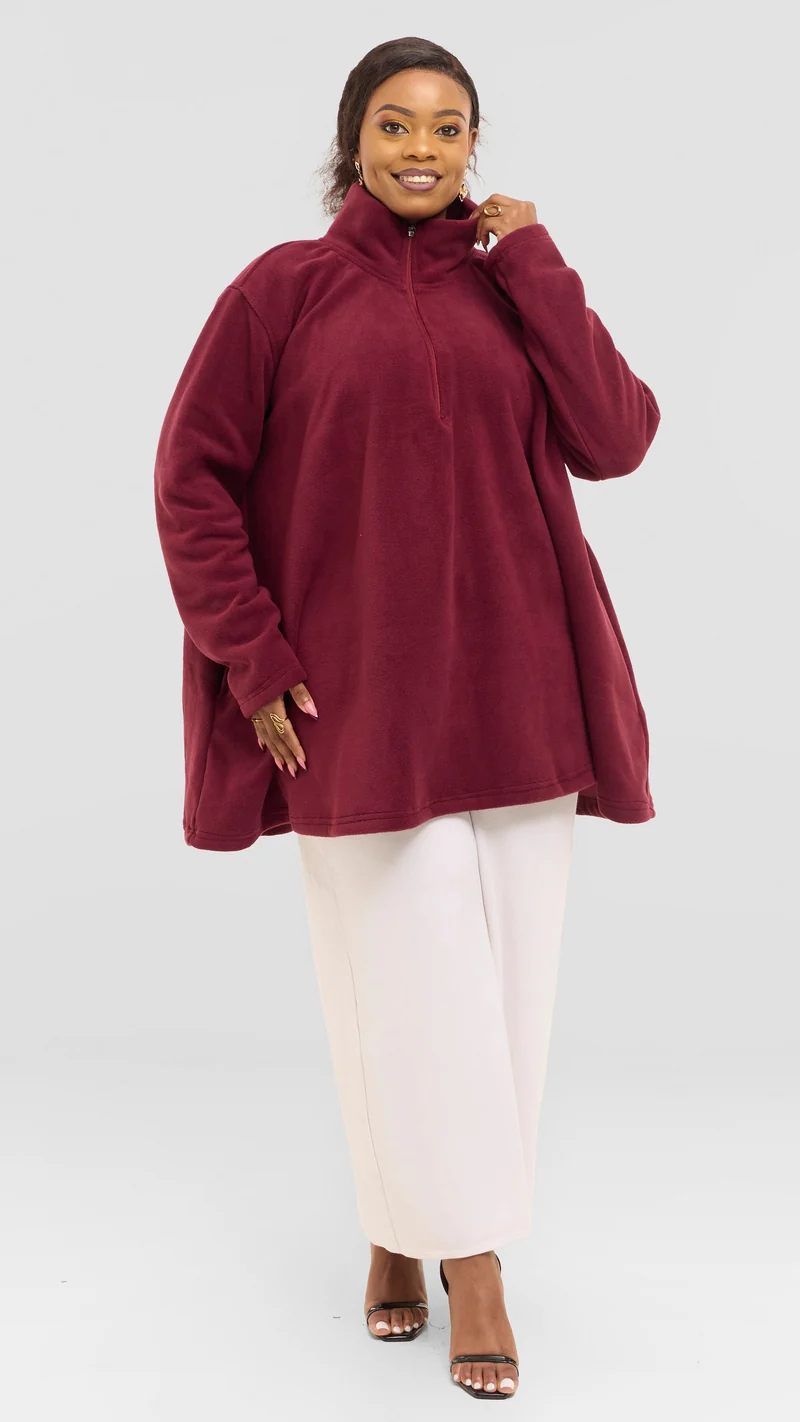 Timyt Urban Wear - Winter Seduction Fleece Poncho - Maroon