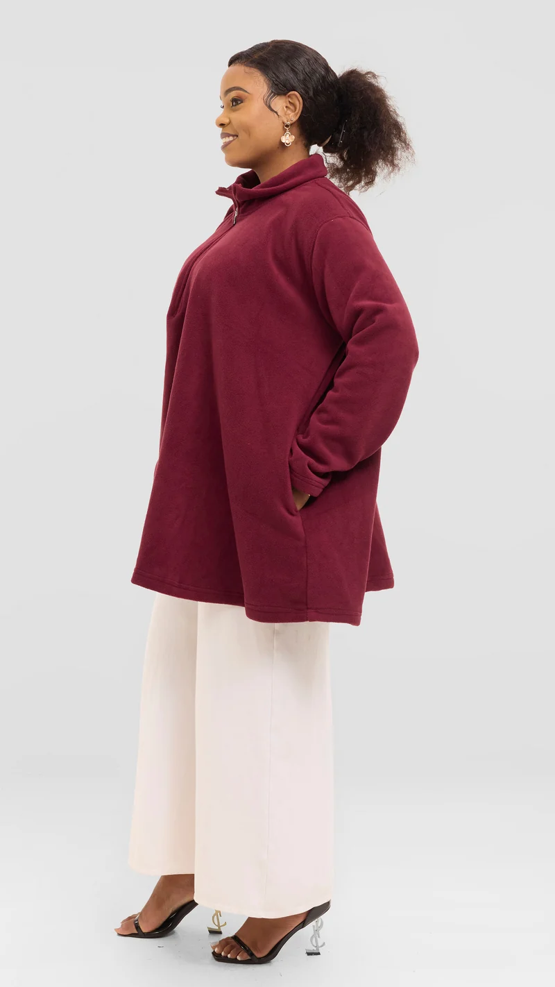 Timyt Urban Wear - Winter Seduction Fleece Poncho - Maroon