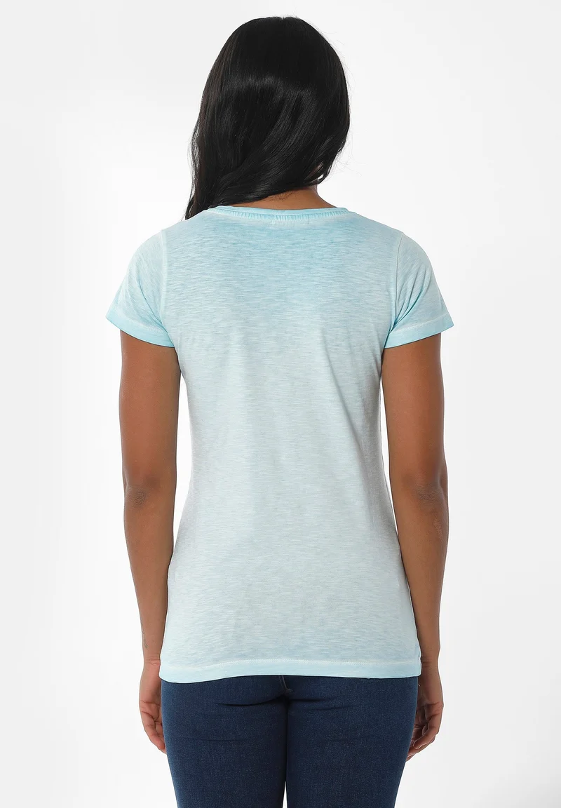Garment Dyed T-Shirt aus Bio-Baumwolle mit Print