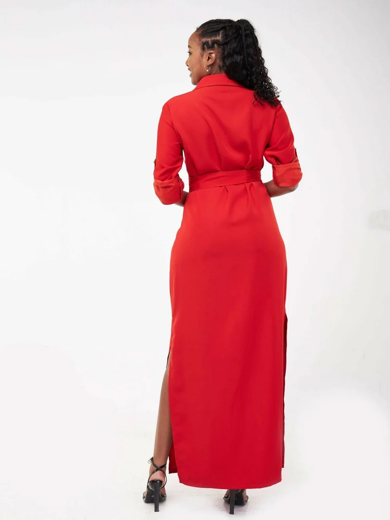 WSC Pambo Siri Studio Maxi Shirt Dress - Rust