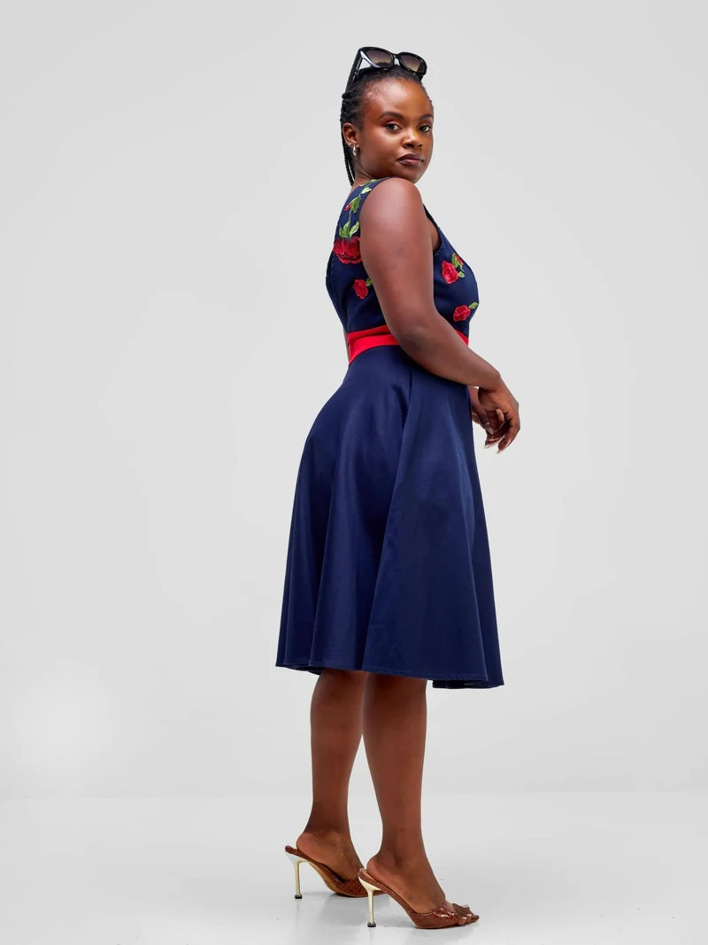 WSC Pambo Immaculate Chic Skater Dress - Navy Blue
