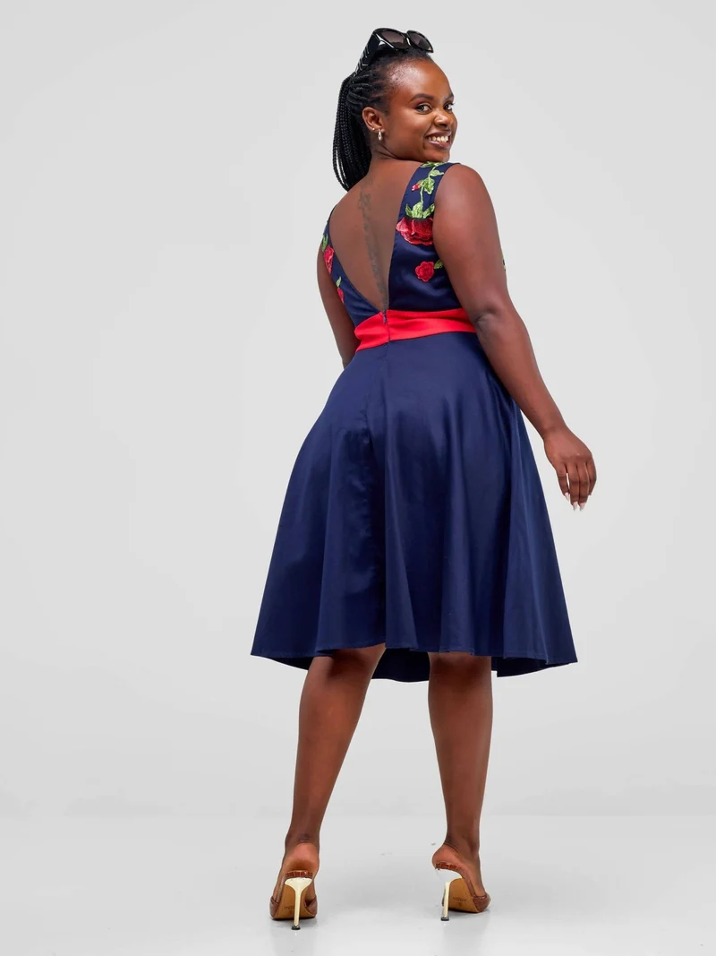 WSC Pambo Immaculate Chic Skater Dress - Navy Blue