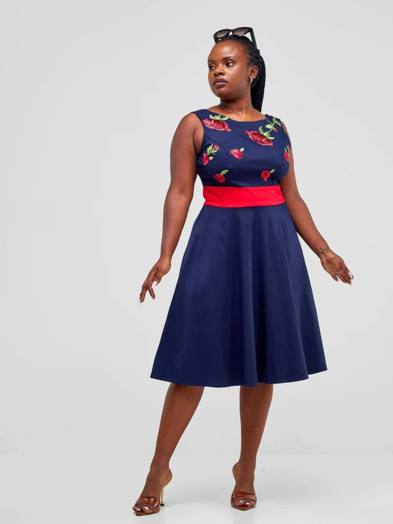WSC Pambo Immaculate Chic Skater Dress - Navy Blue
