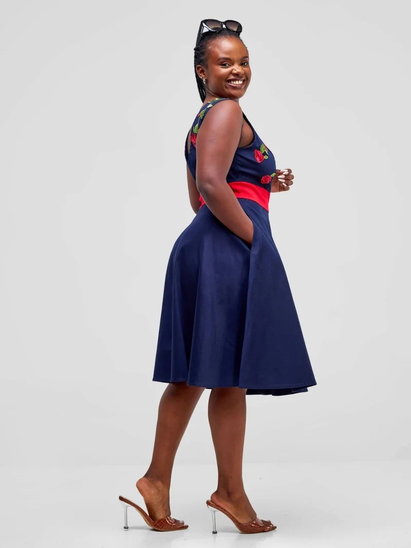WSC Pambo Immaculate Chic Skater Dress - Navy Blue