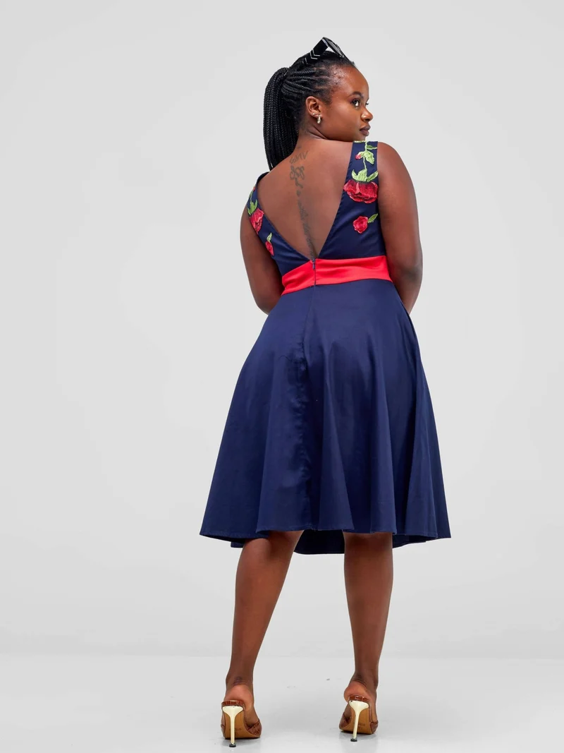 WSC Pambo Immaculate Chic Skater Dress - Navy Blue