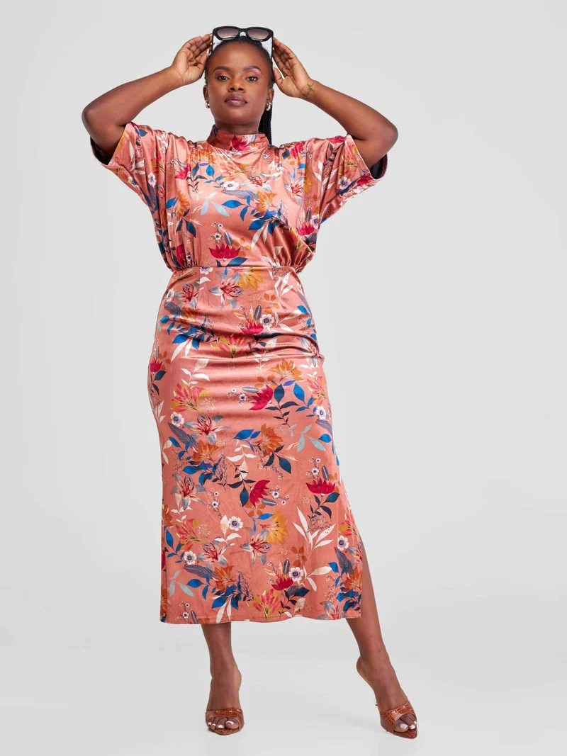 WSC Pambo Immaculate Chic Pencil Midi Dress - Rust
