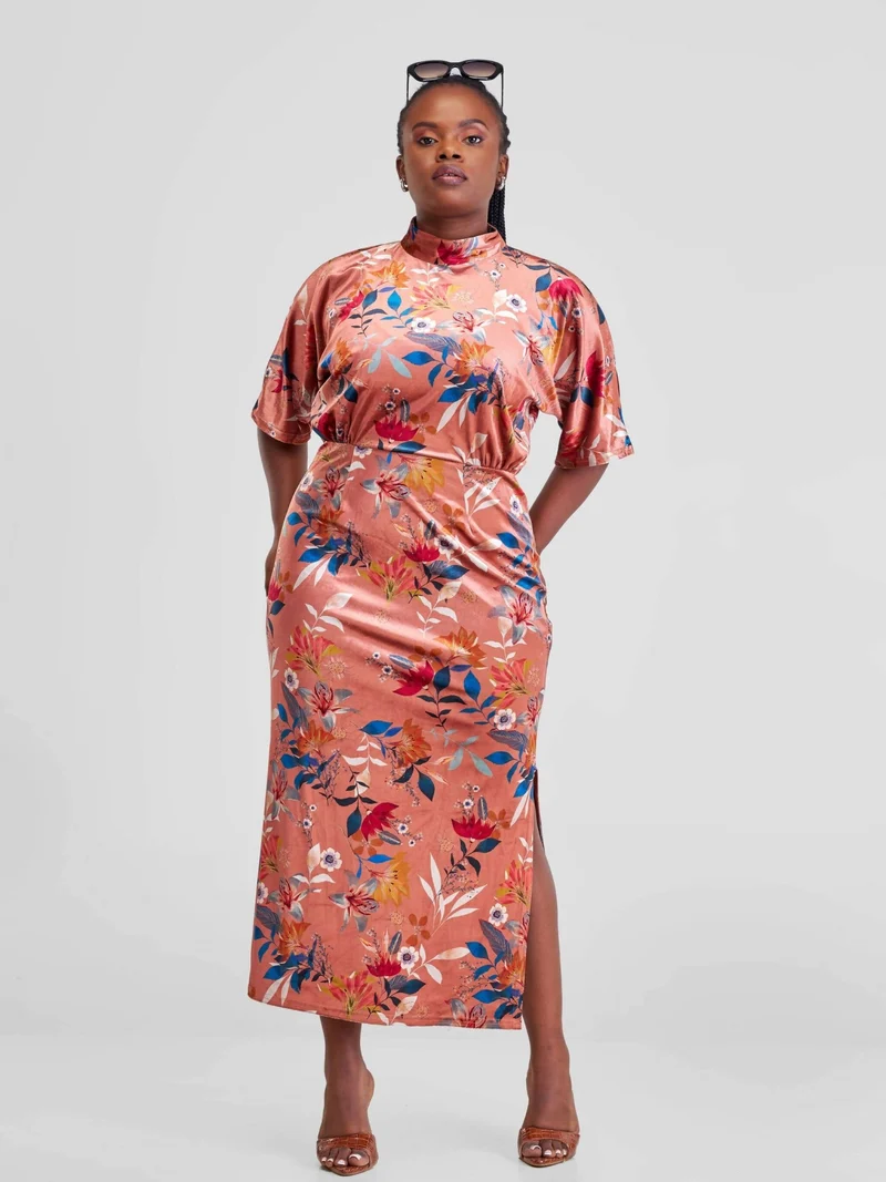 WSC Pambo Immaculate Chic Pencil Midi Dress - Rust