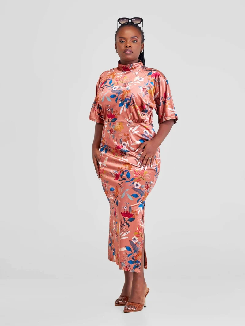 WSC Pambo Immaculate Chic Pencil Midi Dress - Rust