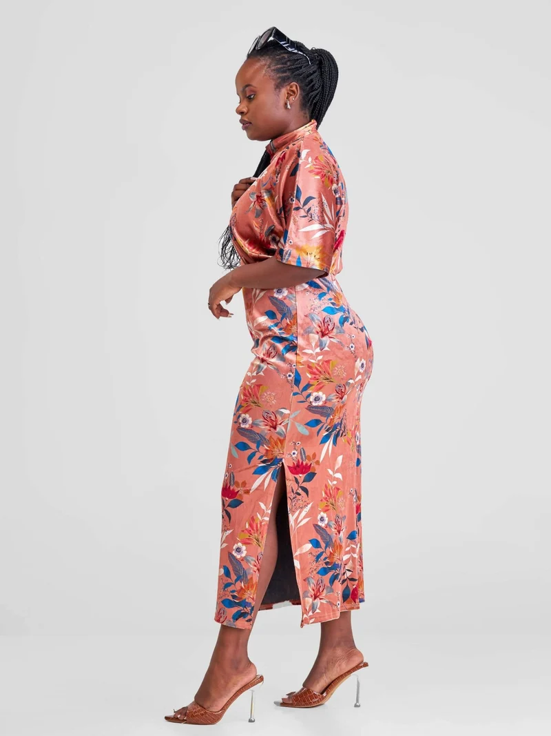WSC Pambo Immaculate Chic Pencil Midi Dress - Rust