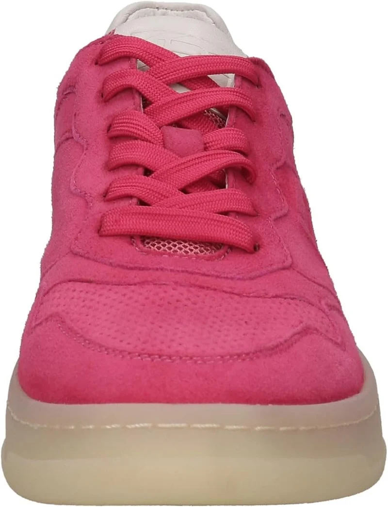 BAGATT Damen Sneaker Schnürschuhe Halbschuhe pink weiß Veloursleder