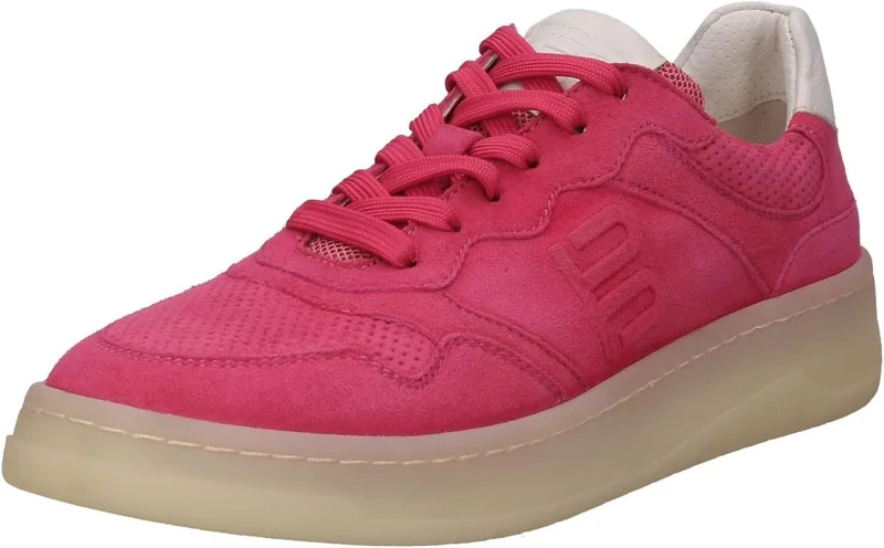 BAGATT Damen Sneaker Schnürschuhe Halbschuhe pink weiß Veloursleder
