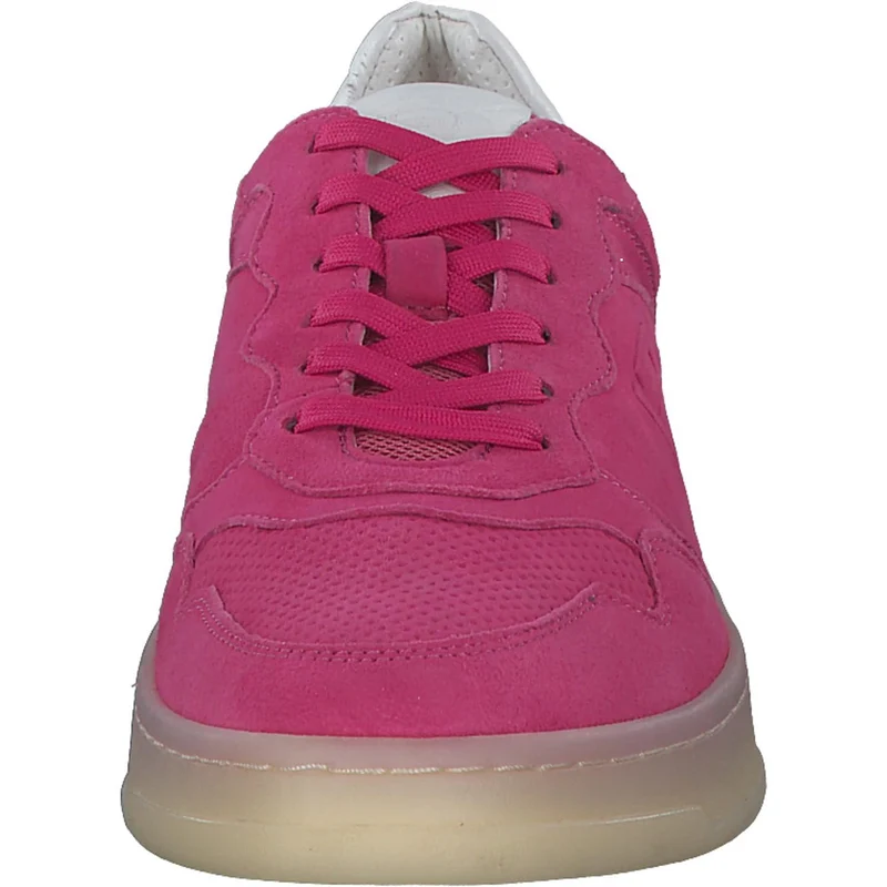 BAGATT Damen Sneaker Schnürschuhe Halbschuhe pink weiß Veloursleder