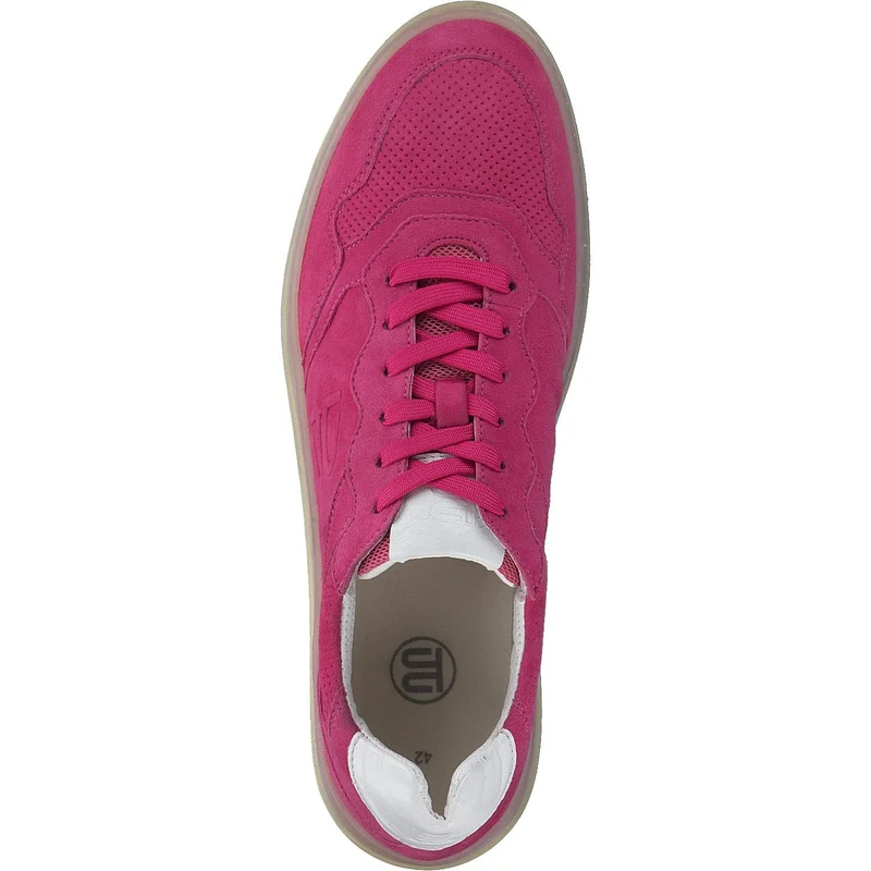 BAGATT Damen Sneaker Schnürschuhe Halbschuhe pink weiß Veloursleder