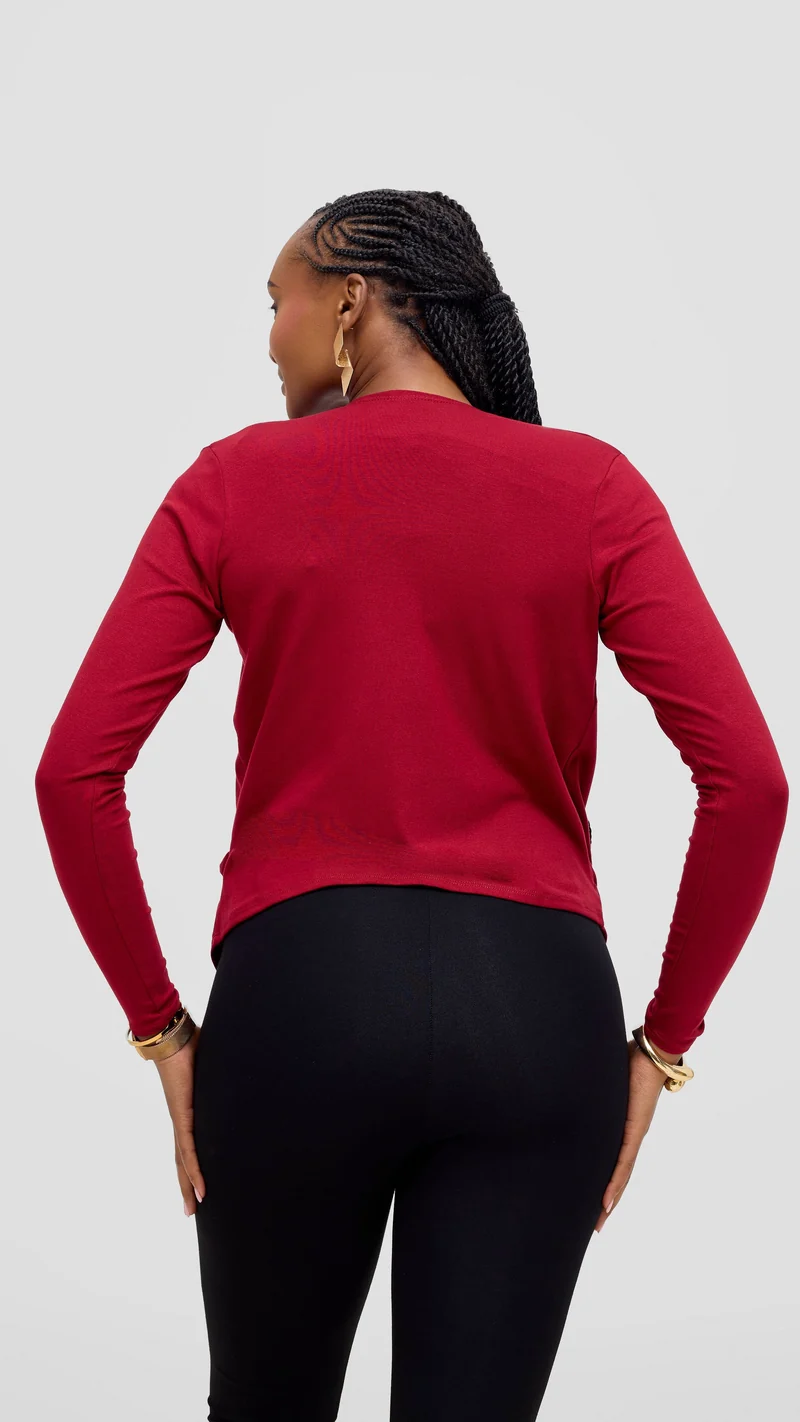 Vivo Basic Sienna Waterfall In Jersey - Dark Red