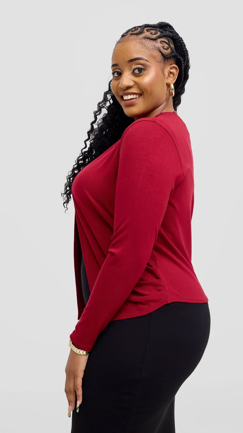 Vivo Basic Sienna Waterfall In Jersey - Dark Red