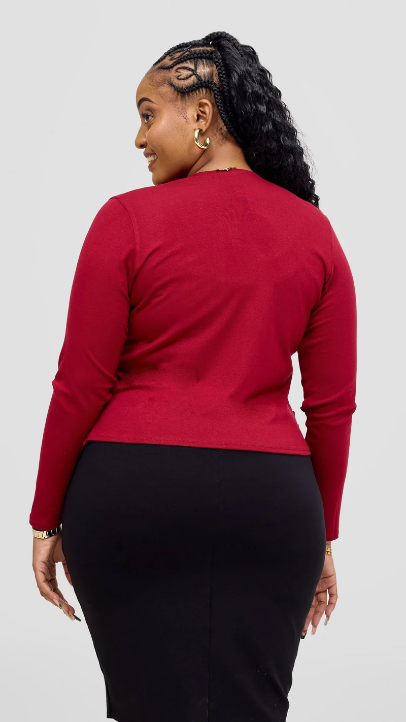 Vivo Basic Sienna Waterfall In Jersey - Dark Red