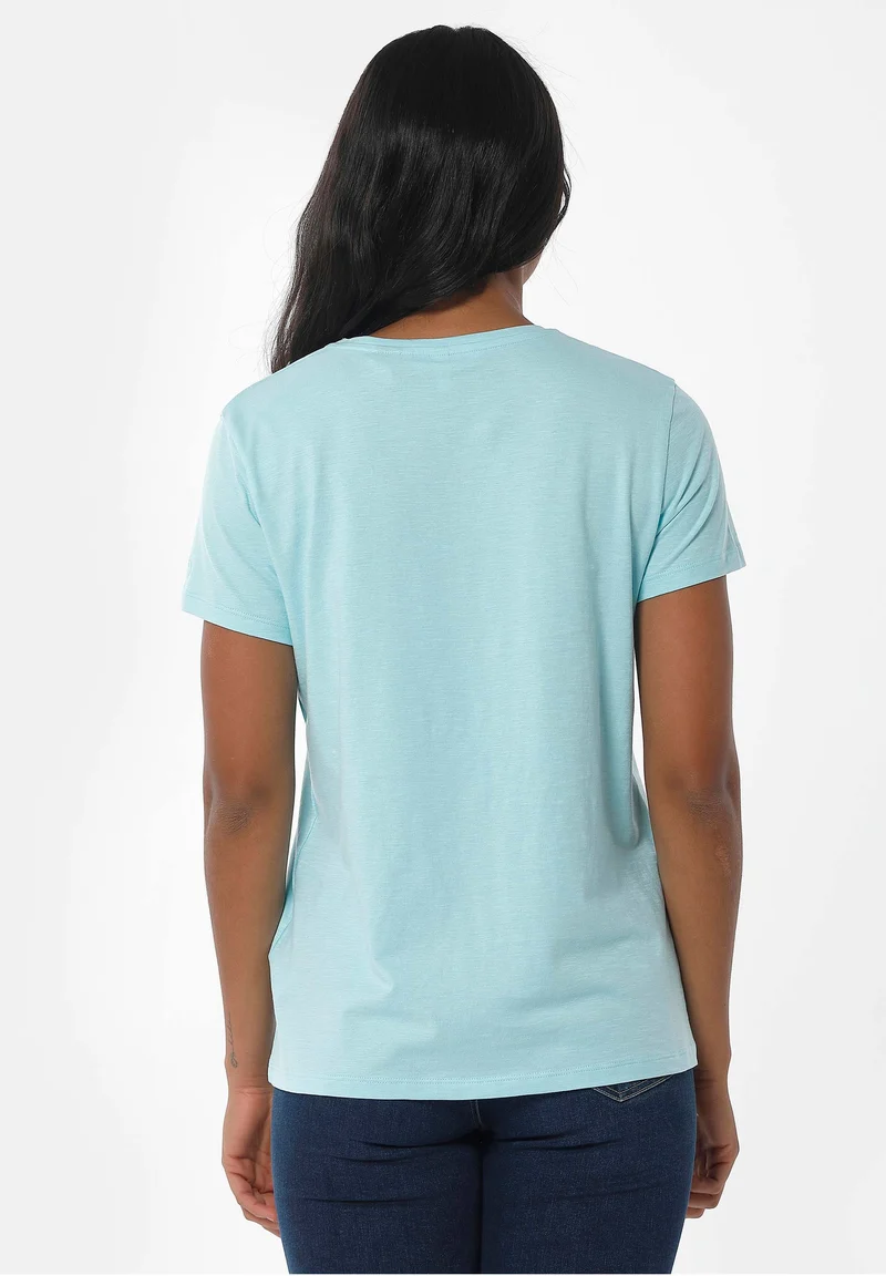 Basic T-Shirt aus Bio-Baumwolle mit V-Ausschnitt