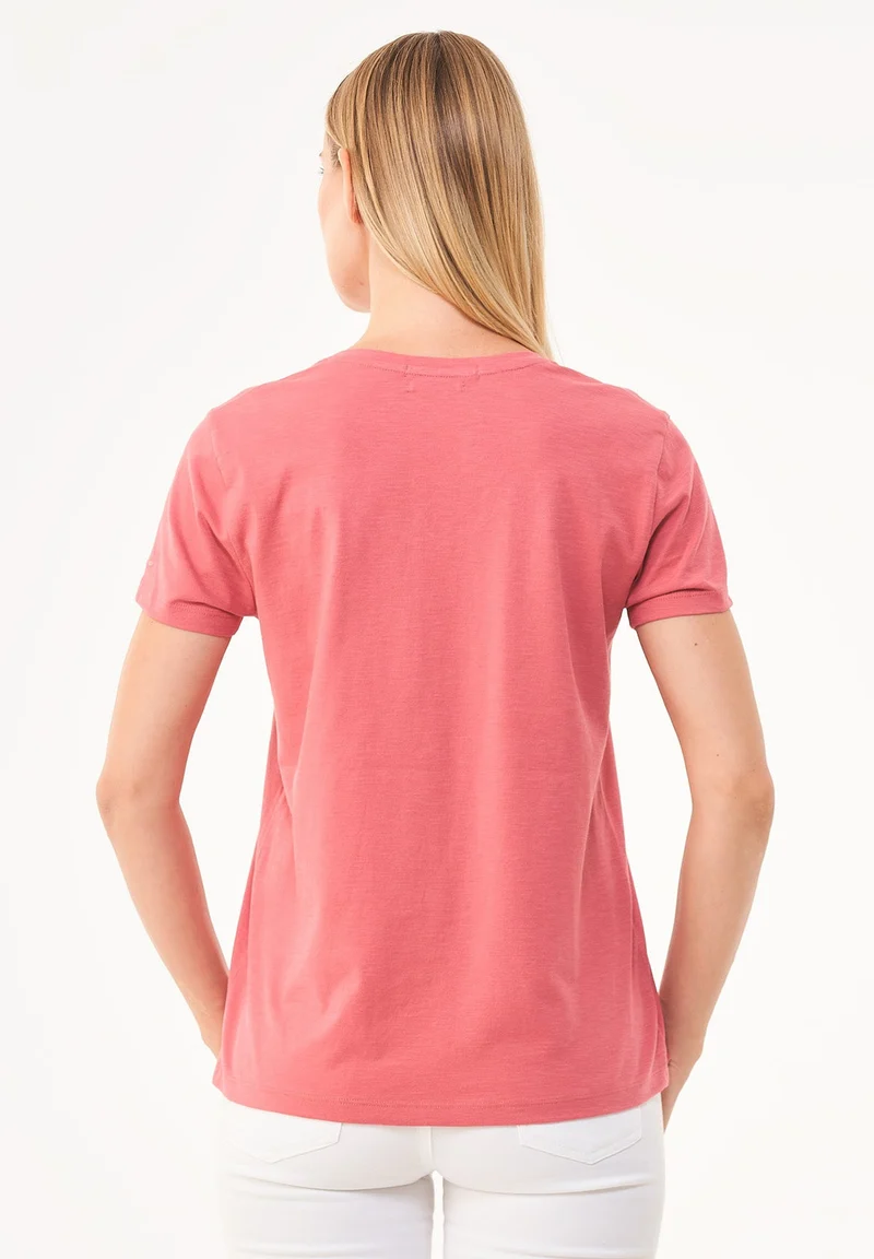 Basic T-Shirt aus Bio-Baumwolle mit V-Ausschnitt