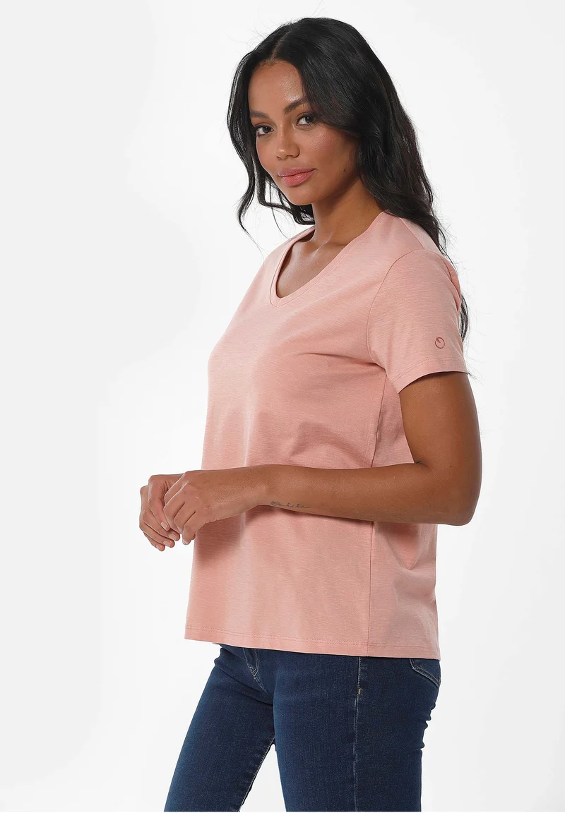 Basic T-Shirt aus Bio-Baumwolle mit V-Ausschnitt