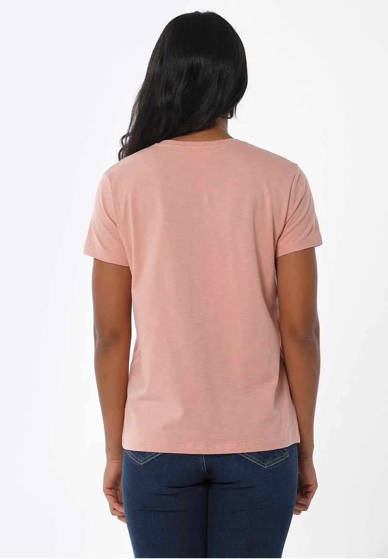Basic T-Shirt aus Bio-Baumwolle mit V-Ausschnitt