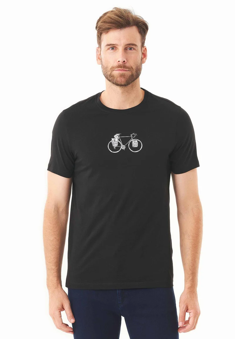 T-Shirt aus Bio-Baumwolle mit Fahrrad-Print
