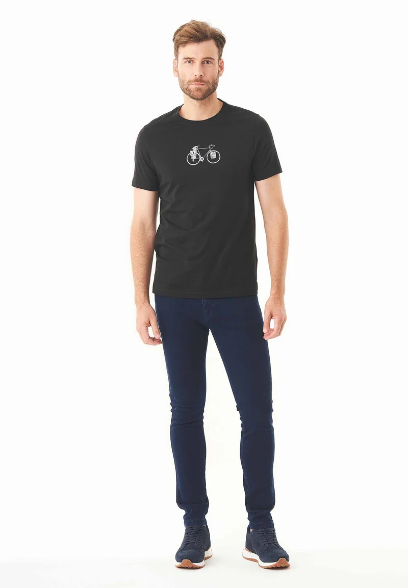 T-Shirt aus Bio-Baumwolle mit Fahrrad-Print