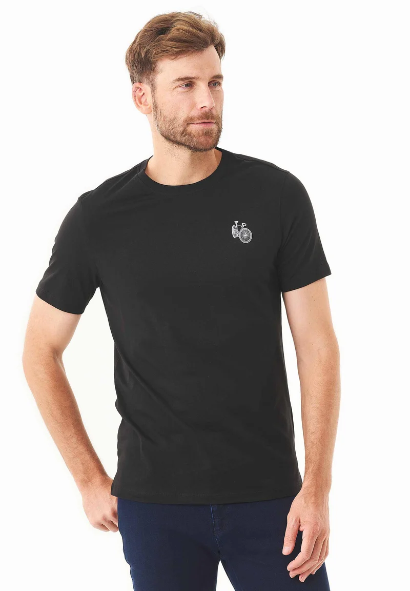 T-Shirt aus Bio-Baumwolle mit Fahrrad-Print