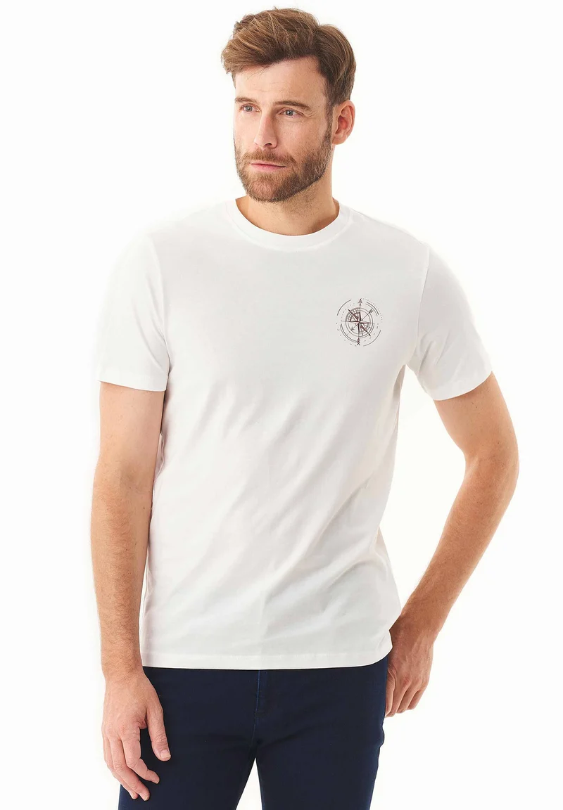 T-Shirt aus Bio-Baumwolle mit Kompass-Print