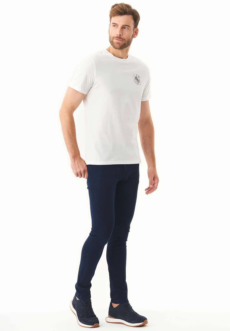 T-Shirt aus Bio-Baumwolle mit Kompass-Print