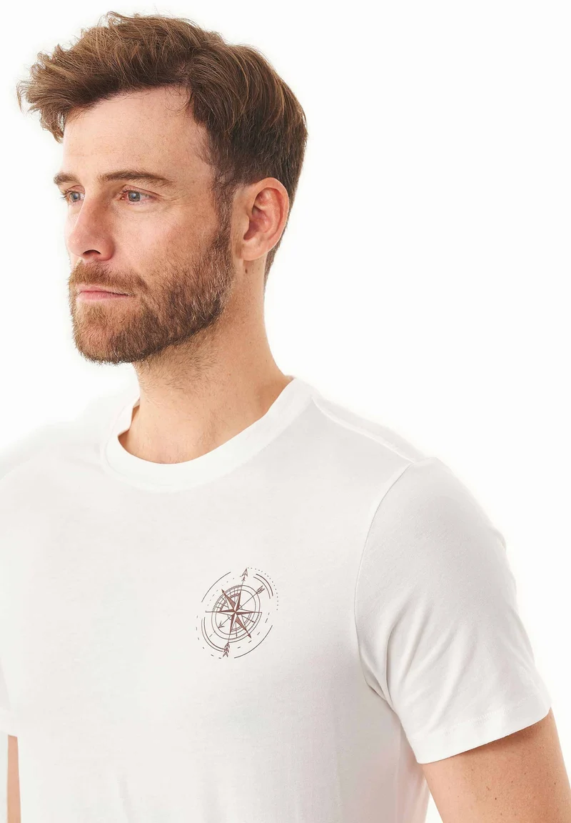 T-Shirt aus Bio-Baumwolle mit Kompass-Print