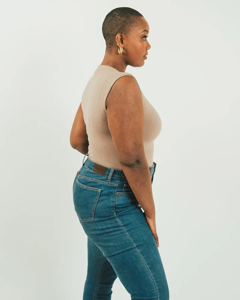 Vivo X This Is Essential Sleeveless High Neck Bodysuit - Taupe