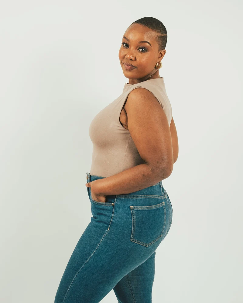Vivo X This Is Essential Sleeveless High Neck Bodysuit - Taupe