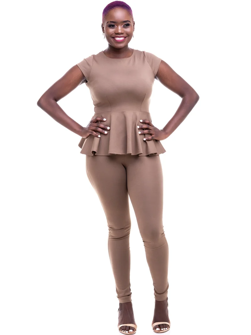 Vivo Basic Leisure Pants in Ponte - Taupe