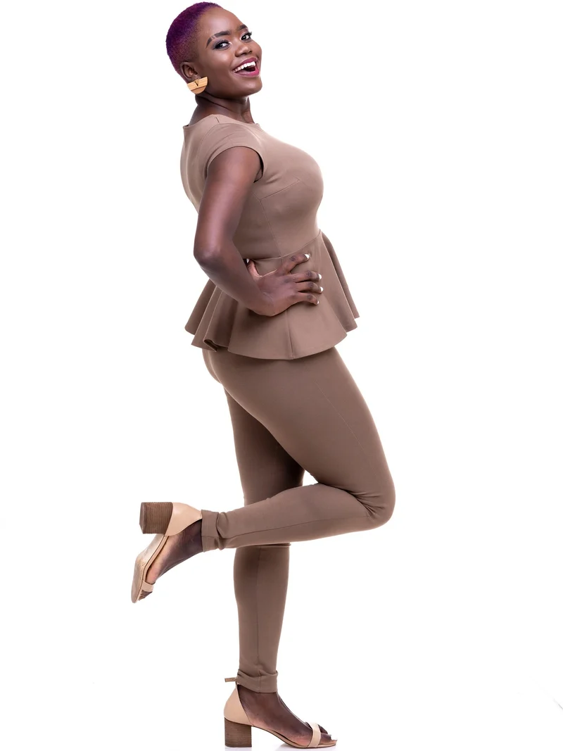 Vivo Basic Leisure Pants in Ponte - Taupe