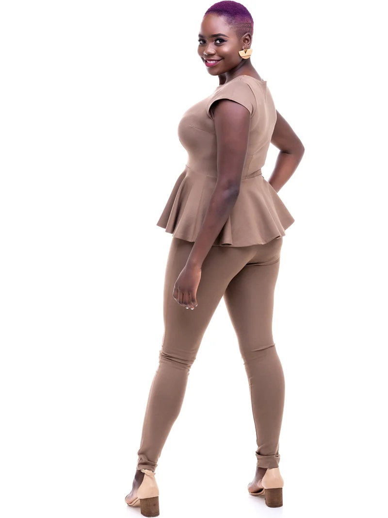 Vivo Basic Leisure Pants in Ponte - Taupe
