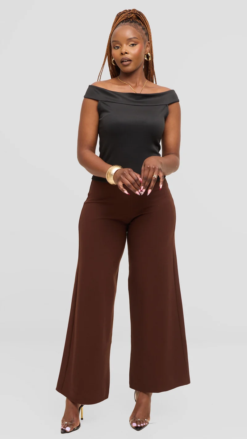 Vivo Boat Neck Top in Scuba - Black