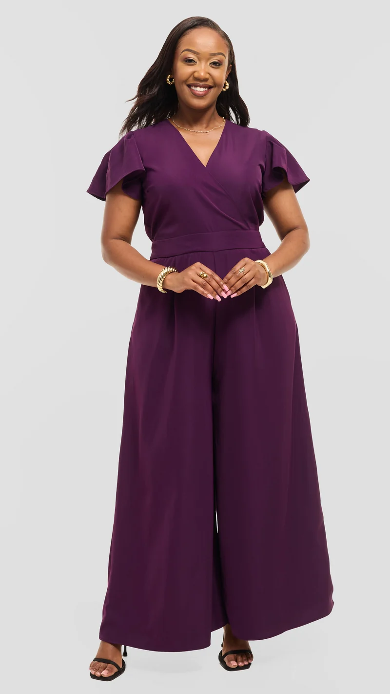 Ela Wide-Leg Jumpsuit - Purple