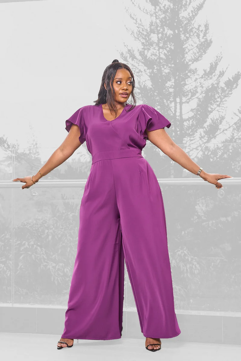 Ela Wide-Leg Jumpsuit - Purple