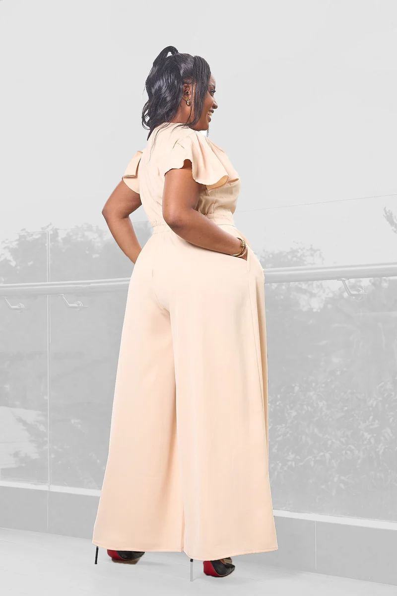 Ela Wide-Leg Jumpsuit - Nude