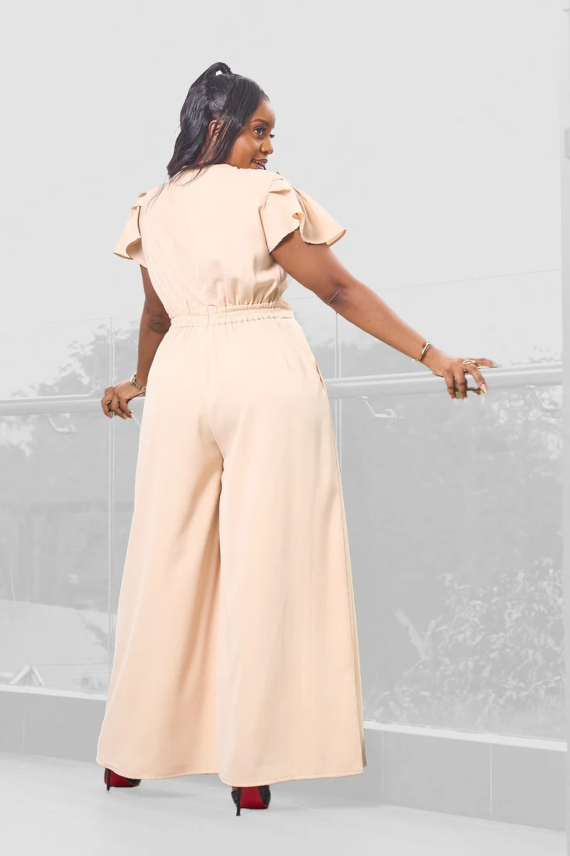 Ela Wide-Leg Jumpsuit - Nude