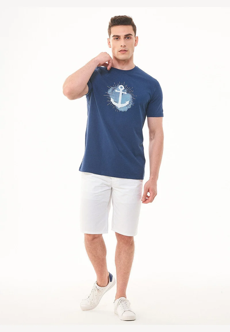 T-Shirt aus Bio-Baumwolle mit Anker-Print