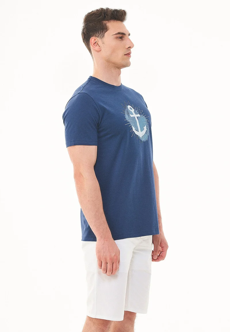 T-Shirt aus Bio-Baumwolle mit Anker-Print