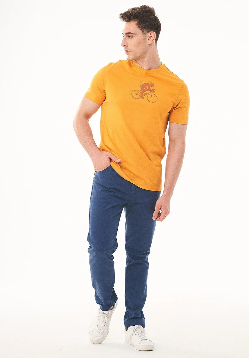 T-Shirt aus Bio-Baumwolle mit Fahrrad-Print