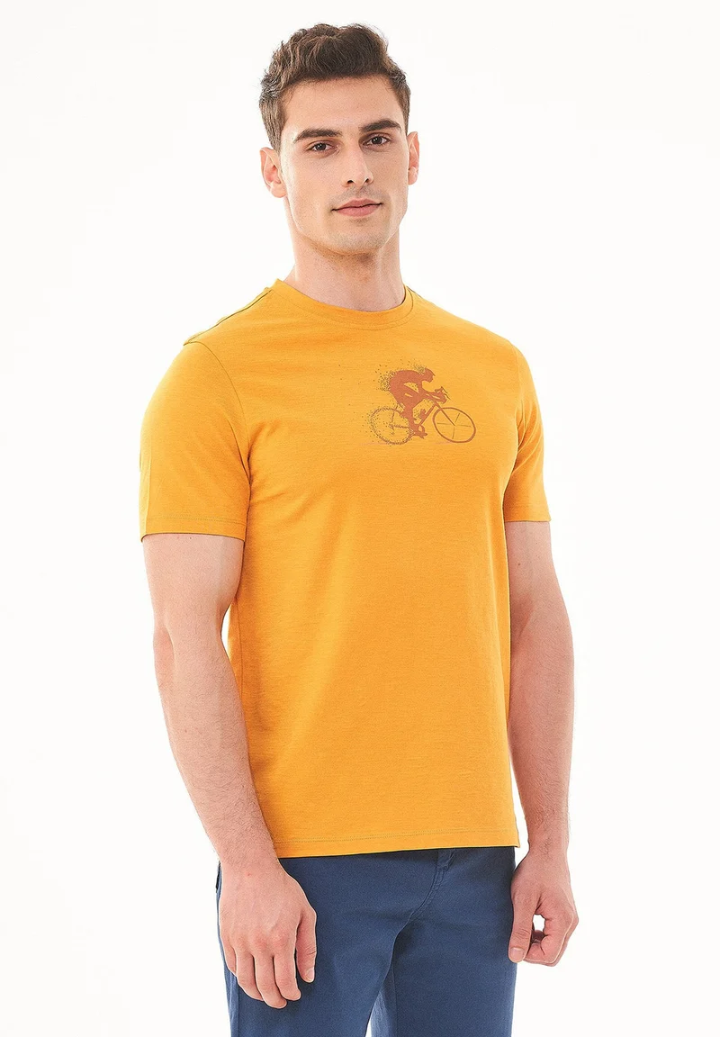 T-Shirt aus Bio-Baumwolle mit Fahrrad-Print