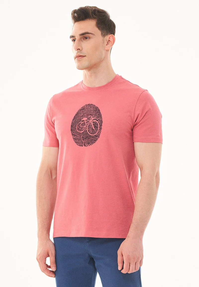 T-Shirt aus Bio-Baumwolle mit Fahrrad-Print