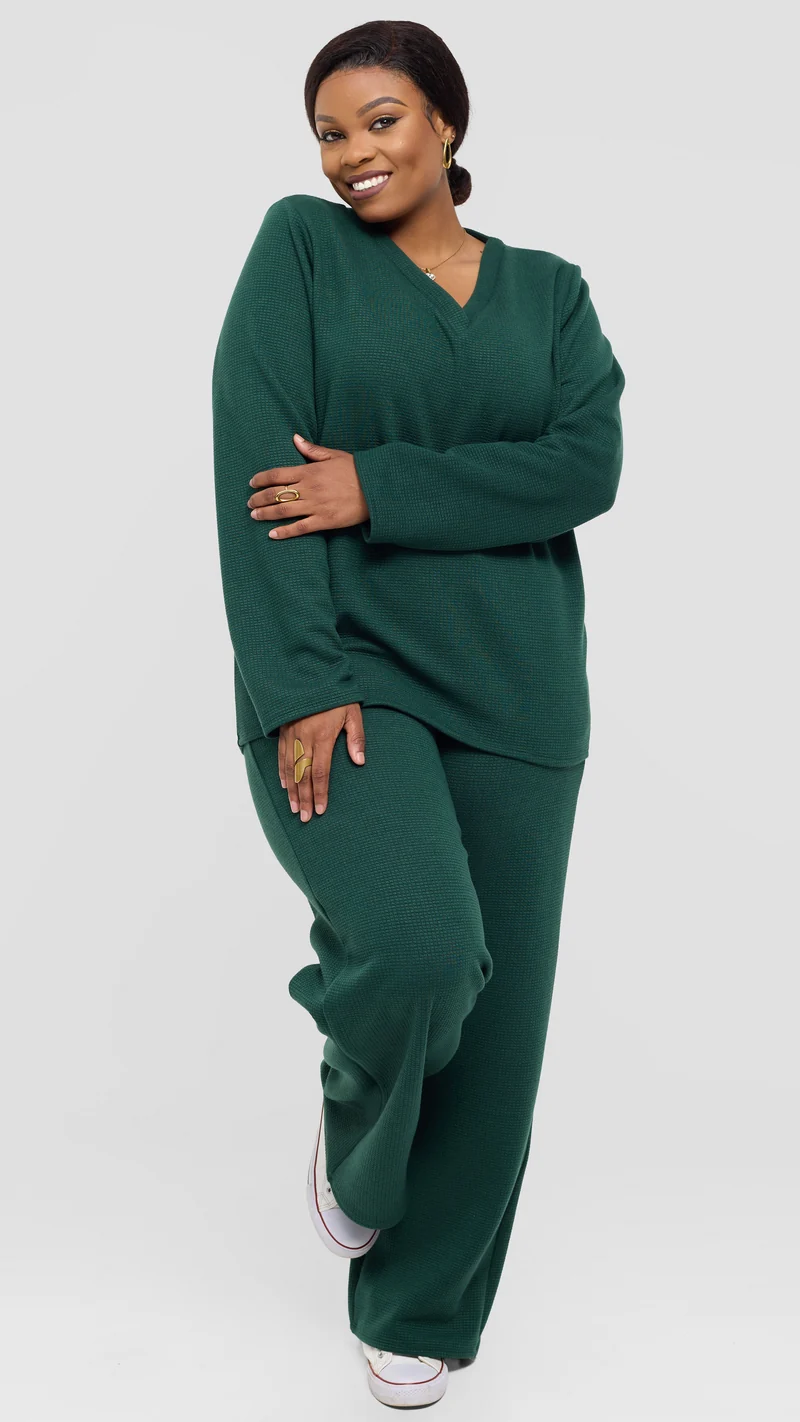 Shiv Shikie X Safari Drawstring Pants in Rib - Dark Green