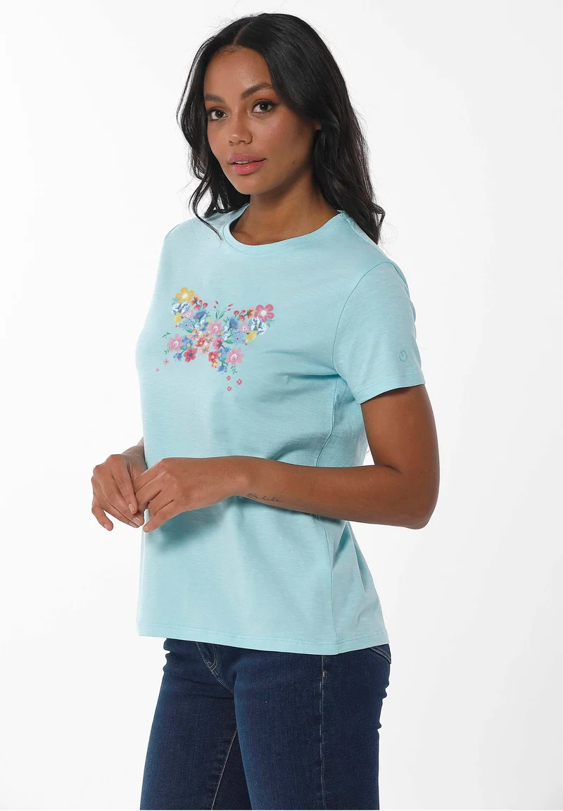 T-Shirt aus Bio-Baumwolle mit Falter-Print