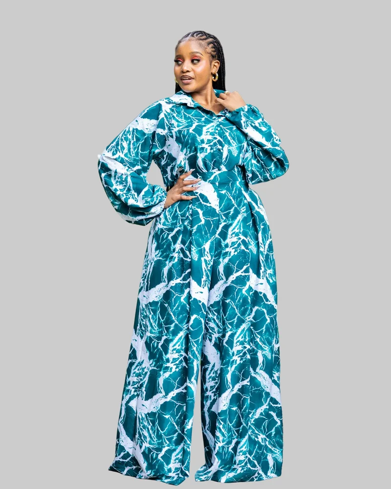 Lela Two Piece Set - Teal / White