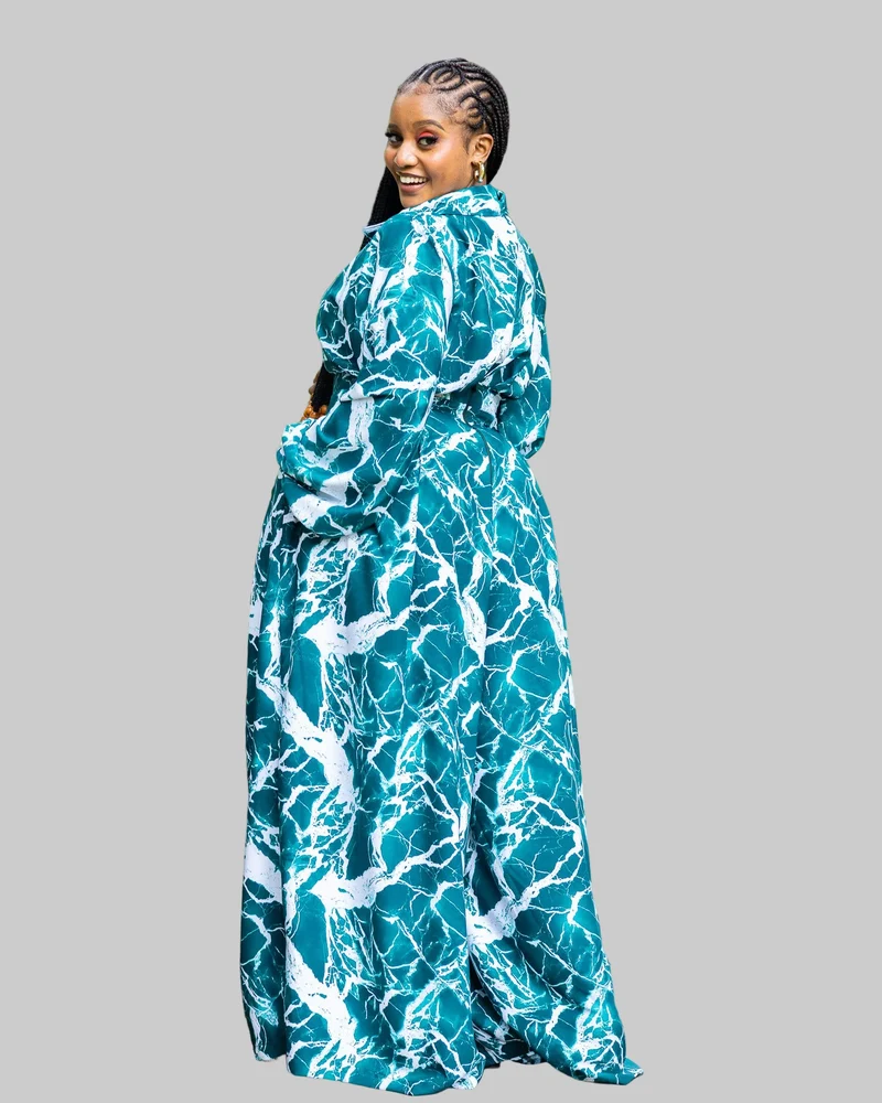 Lela Two Piece Set - Teal / White