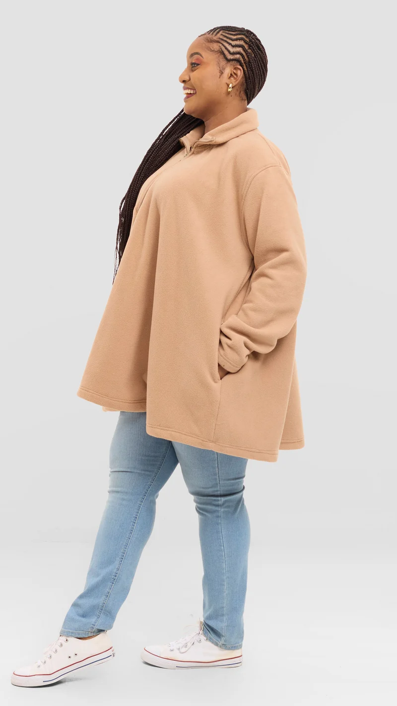 Timyt Urban Wear Winter Seduction Fleece Poncho - Biege